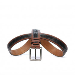 Ceinture hommes 18b croco noir+marron