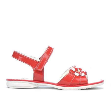 Sandales enfants 524 vernis rouge corail