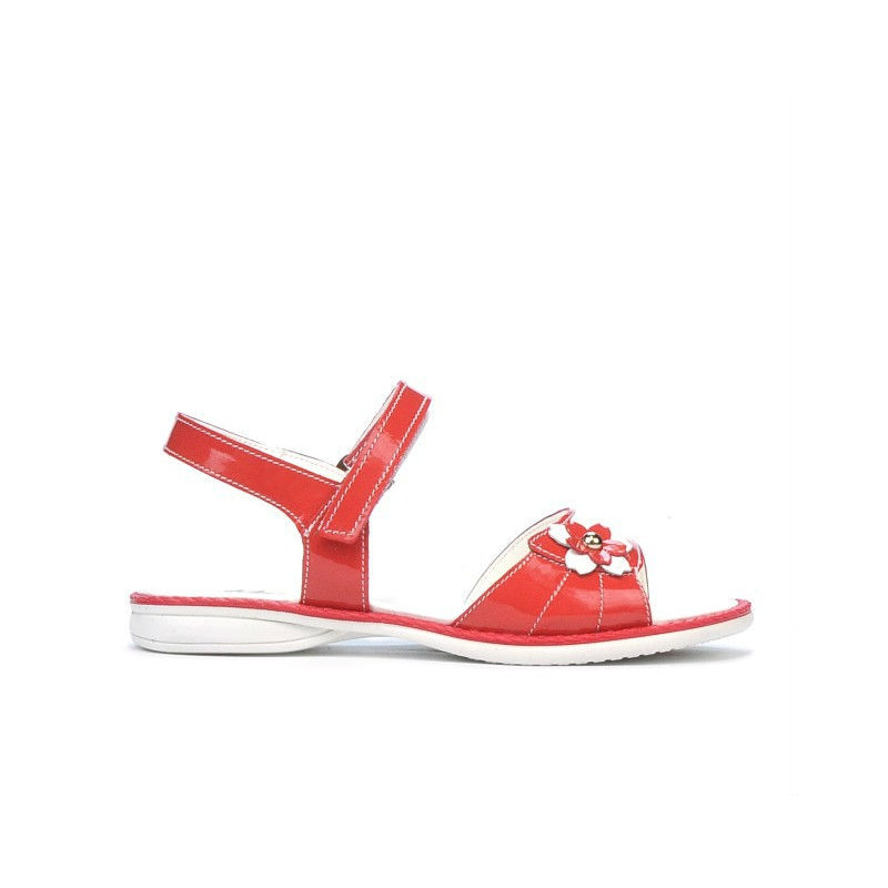 Sandales enfants 524 vernis rouge corail