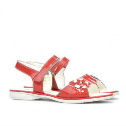 Sandales enfants 524 vernis rouge corail