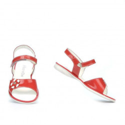 Sandales enfants 524 vernis rouge corail