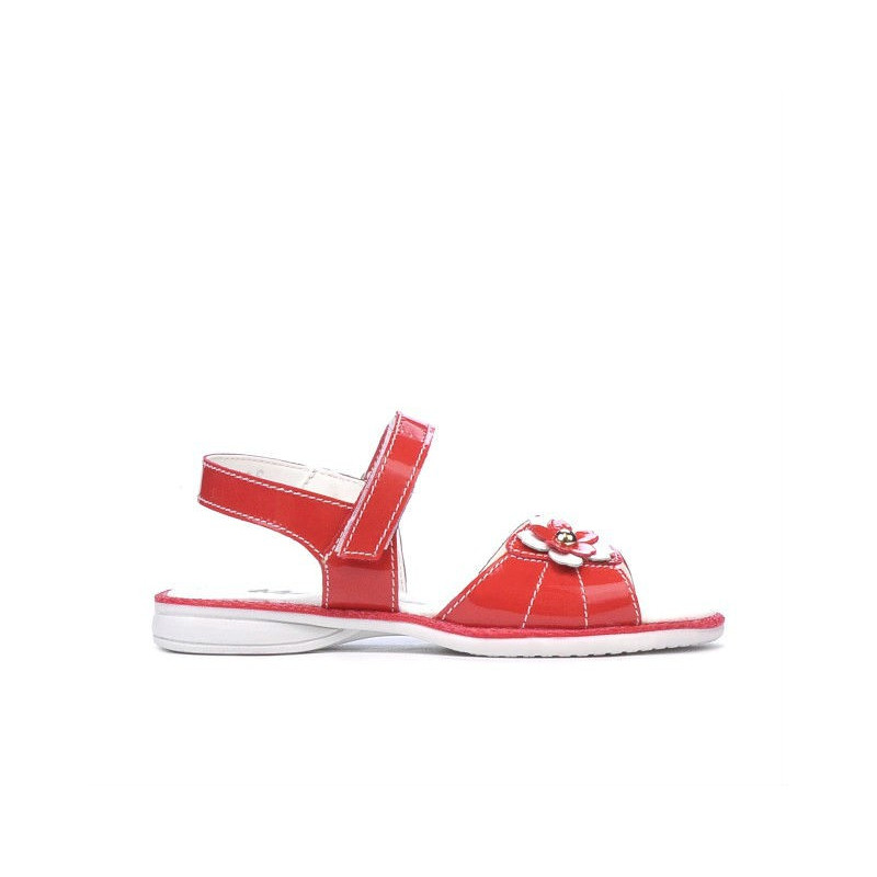 Sandales enfants petits 55c vernis rouge corail
