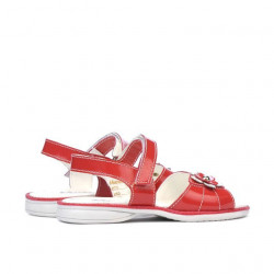 Sandales enfants petits 55c vernis rouge corail