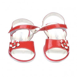 Sandales enfants petits 55c vernis rouge corail
