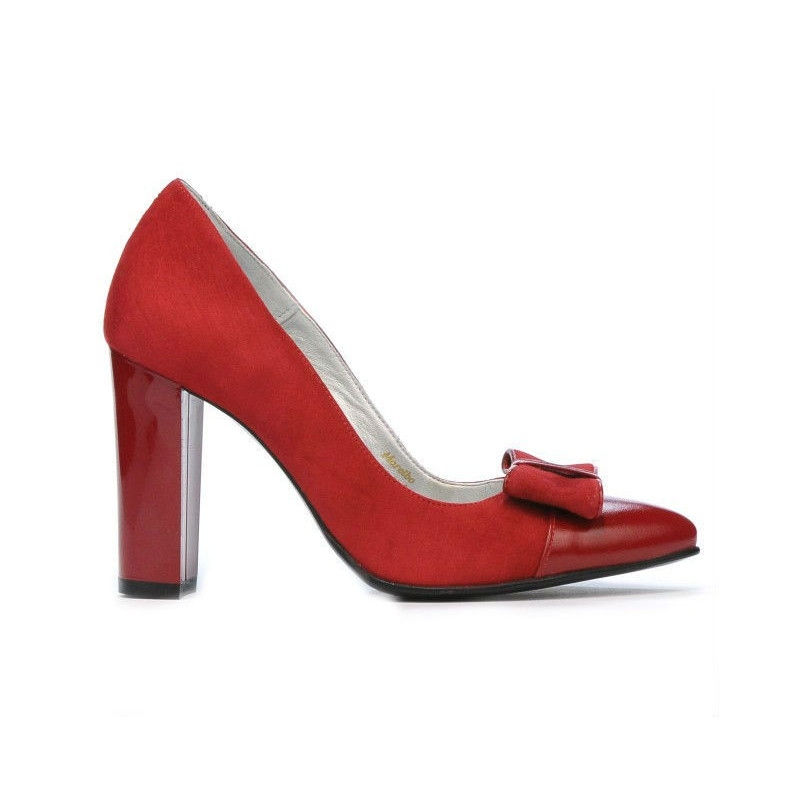 Chaussures élégantes femme 1262 rouge antilope combiné