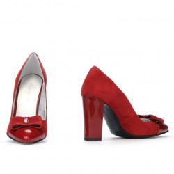 Chaussures élégantes femme 1262 rouge antilope combiné