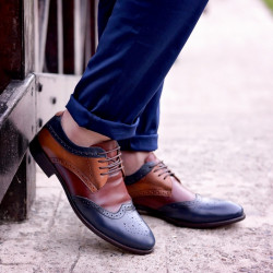 Chaussures décontractées / élégantes hommes 874 indigo+marron lifestyle