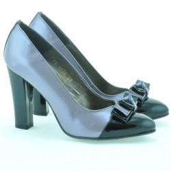 Chaussures élégantes femme 1226 vernis violet clair + noir