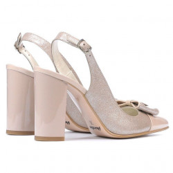 Sandales femme 1267 laqué ivoire combiné
