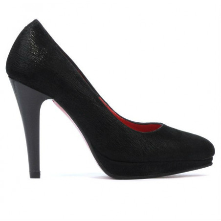 Chaussures élégantes femme 1233 noir satiné