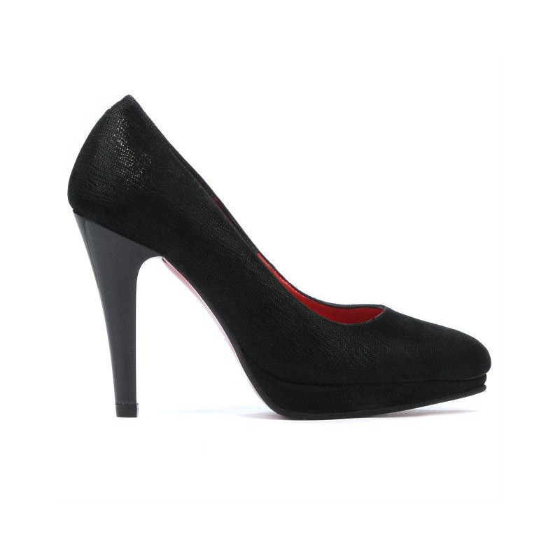 Chaussures élégantes femme 1233 noir satiné