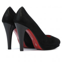 Chaussures élégantes femme 1233 noir satiné