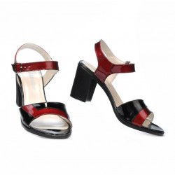 Sandales femme 5042 bordeaux+noir