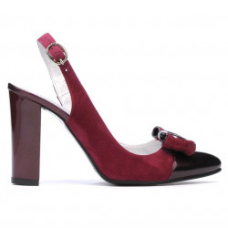Sandales femme 1267 bordeaux antelope+laque bordeaux