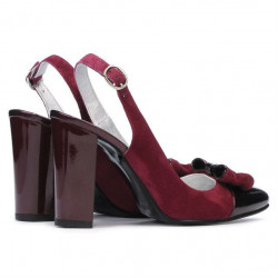 Sandales femme 1267 bordeaux antelope+laque bordeaux