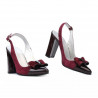 Sandales femme 1267 bordeaux antelope+laque bordeaux