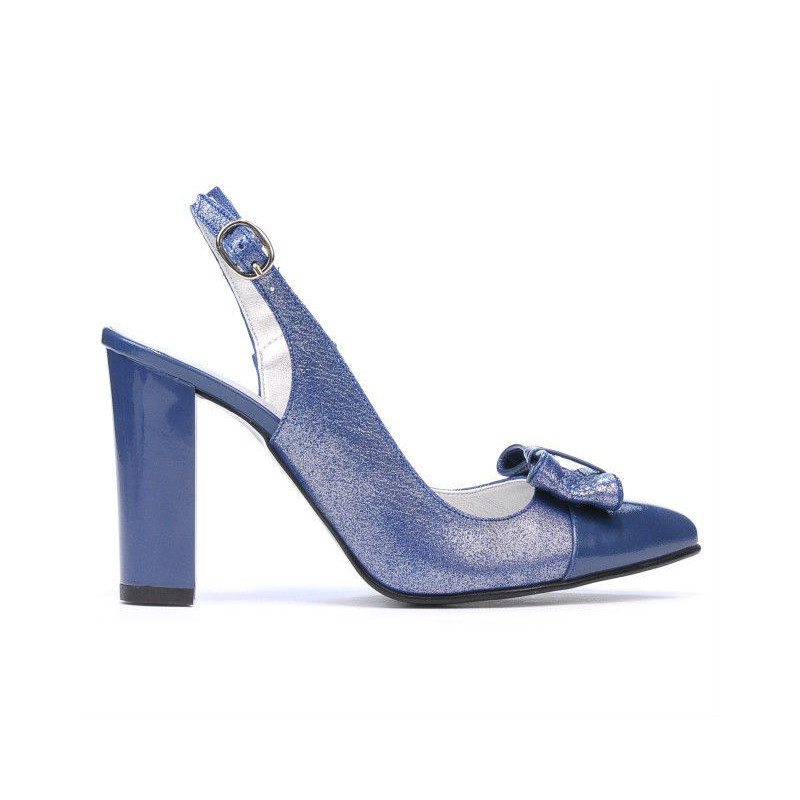 Sandales femme 1267 vernis bleu combiné