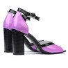Sandales femme 1266 vernis violet+noir