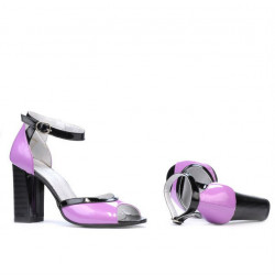 Sandales femme 1266 vernis violet+noir