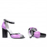 Sandales femme 1266 vernis violet+noir