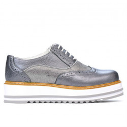 Chaussures décontractées femme 683-1 gris nacré combiné