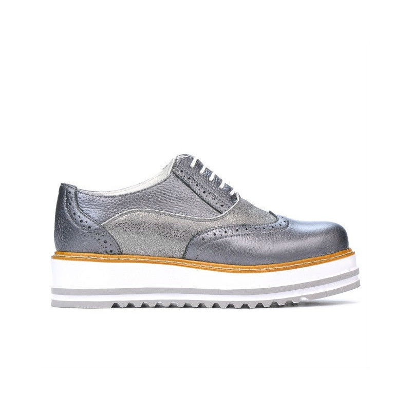 Chaussures décontractées femme 683-1 gris nacré combiné