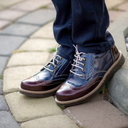 Chaussures enfants 154 vernis bordeaux combiné