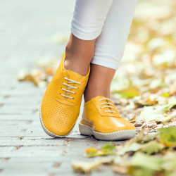 Mocassins femme 688 jaune lifestyle