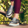 Chaussures décontractées femme 683-1 gris nacré combiné