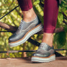 Chaussures décontractées femme 683-1 gris nacré combiné lifestyle