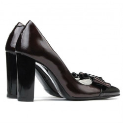 Chaussures élégantes femme 1262 vernis bordeaux satiné + vernis noir