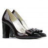 Chaussures élégantes femme 1262 vernis bordeaux satiné + vernis noir