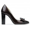 Chaussures élégantes femme 1262 vernis bordeaux satiné + vernis noir