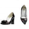 Chaussures élégantes femme 1262 vernis bordeaux satiné + vernis noir
