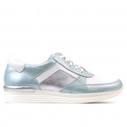 Baskets femme 694 turquoise nacré combiné