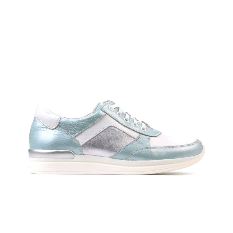 Baskets femme 694 turquoise nacré combiné