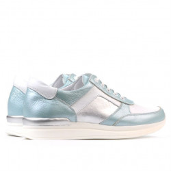 Baskets femme 694 turquoise nacré combiné
