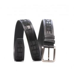 Ceinture hommes 18b noir+croco noir