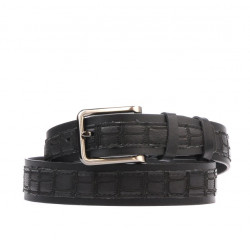 Ceinture hommes 18b noir+croco noir