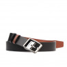 Ceinture homme 09b bicolore noir+marron clair