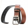Ceinture homme 09b bicolore noir+marron clair