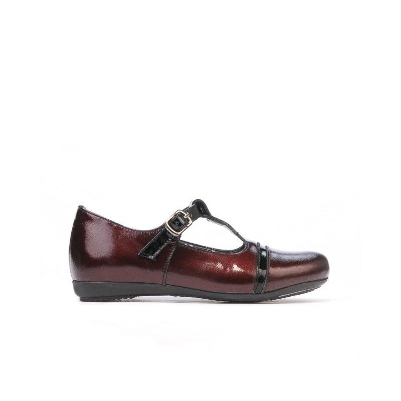 Chaussures enfants petits 62c vernis bordeaux+noir