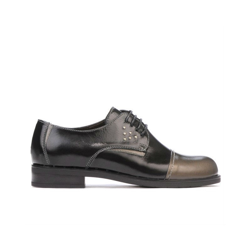 Chaussures décontractées femme 696 vernis noir combiné