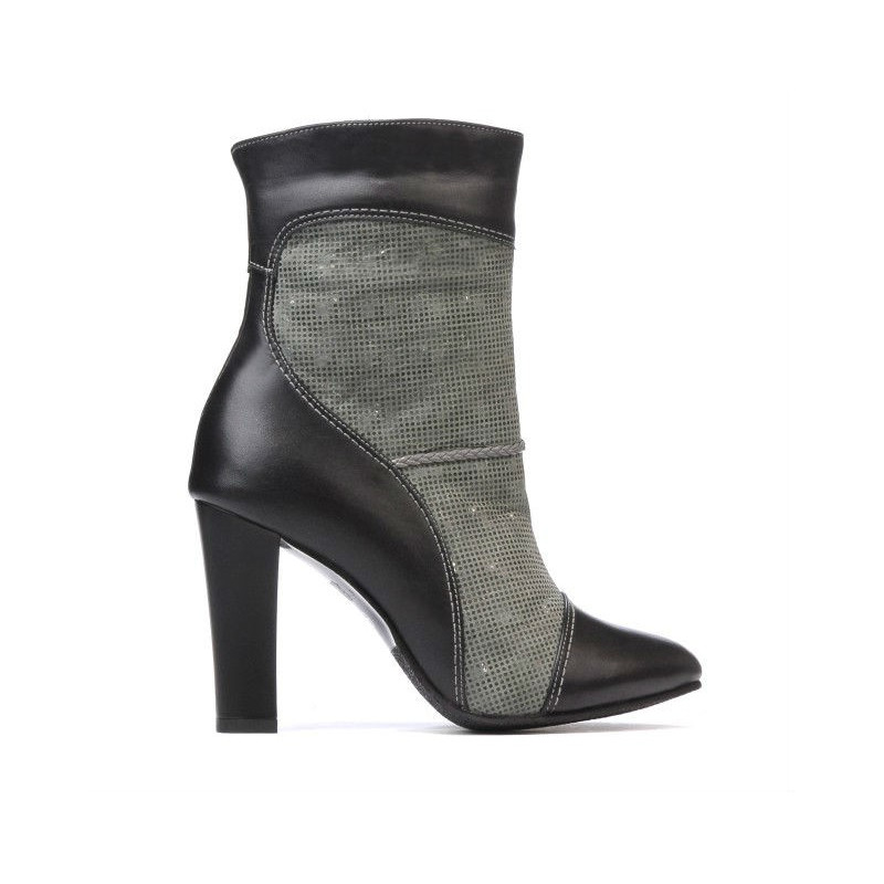 Bottes femme 1146 noir+gris nacré