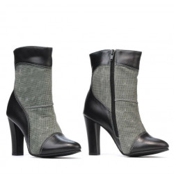 Bottes femme 1146 noir+gris nacré