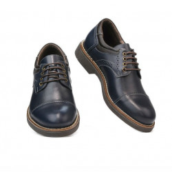 Chaussures élégantes adolescents 372 indigo+brun