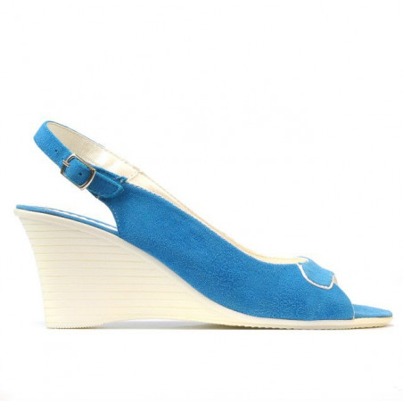 Sandales femme 596 turquoise antelope