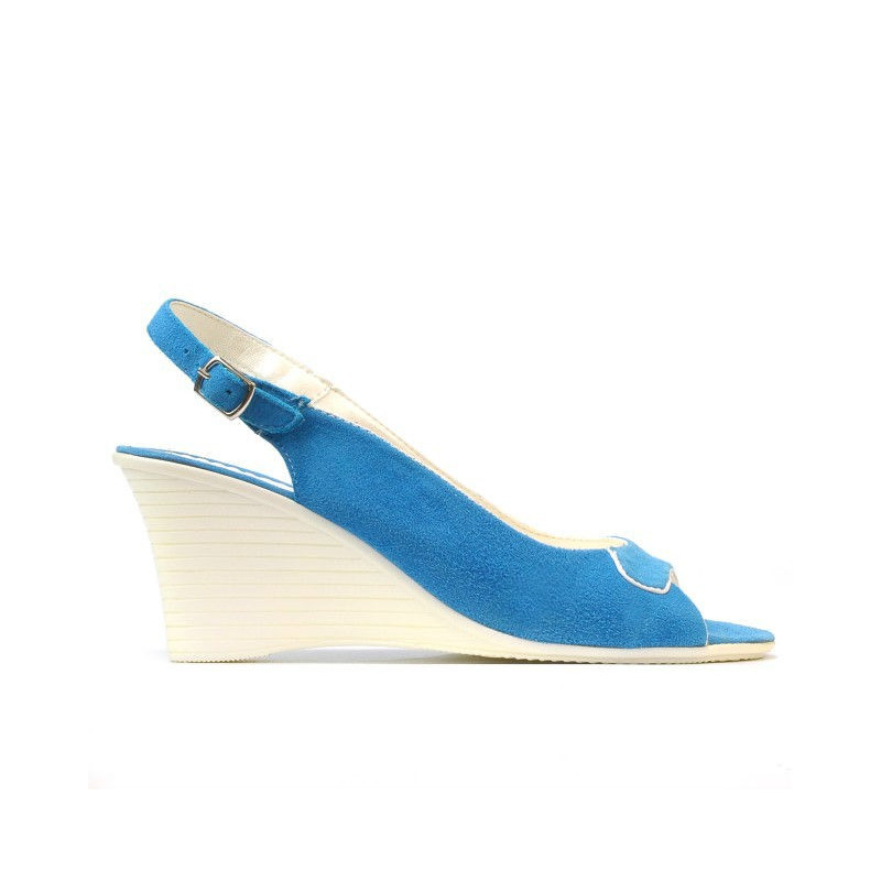Sandales femme 596 turquoise antelope