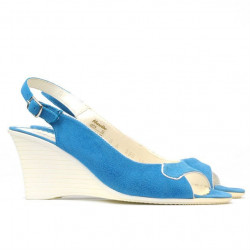 Sandales femme 596 turquoise antelope
