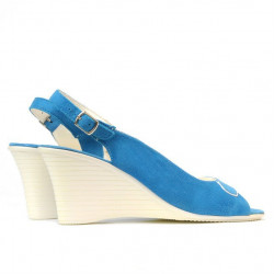 Sandales femme 596 turquoise antelope